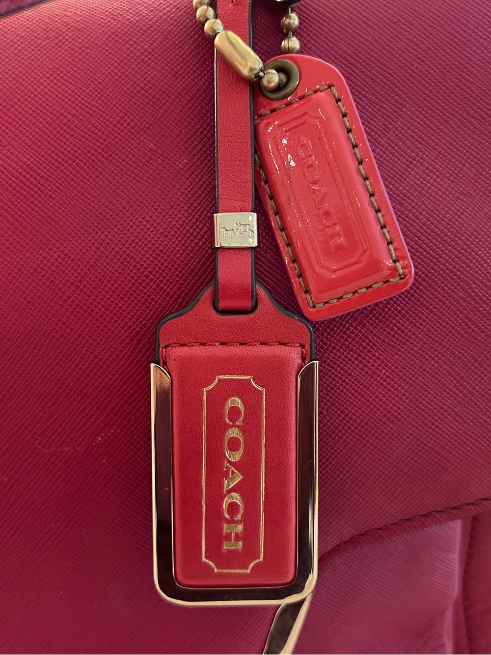 Coach Raspberry Pink Leather Turnlock Satchel Crossbody Carryall Boutique Luxury - Picture 3 of 16